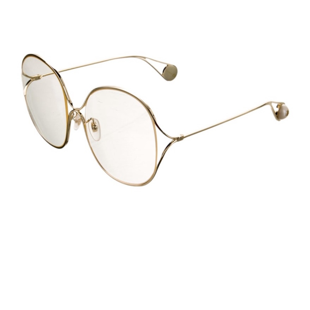 Gucci Gold Wireframe Oversized Round Glasses - Picture 3 of 6